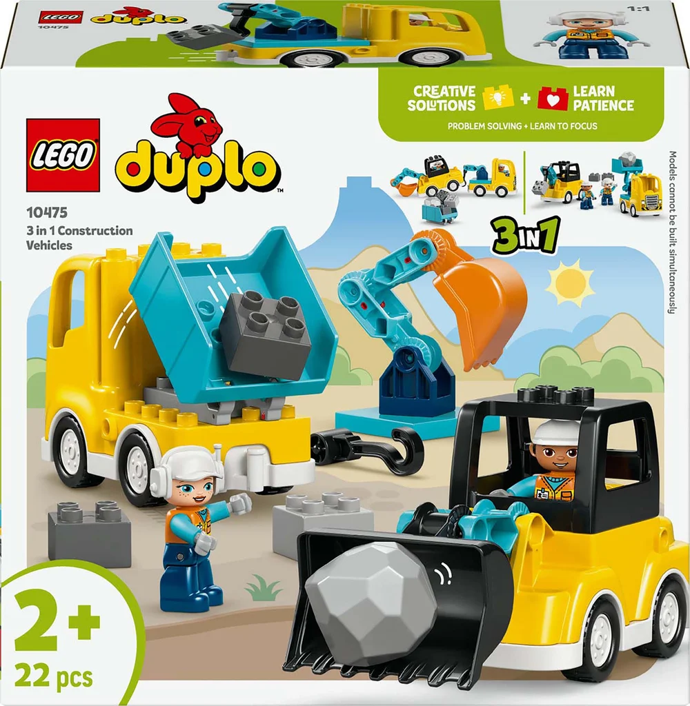 LEGO Duplo 3 in 1 Construction Vehicles Construction Set 10475 Image 1