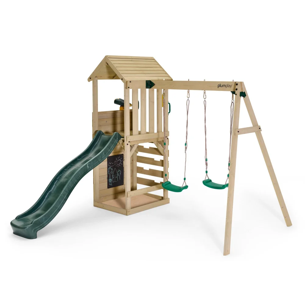 Plum Wooden Lookout Tower Playcentre and Swings Image 1
