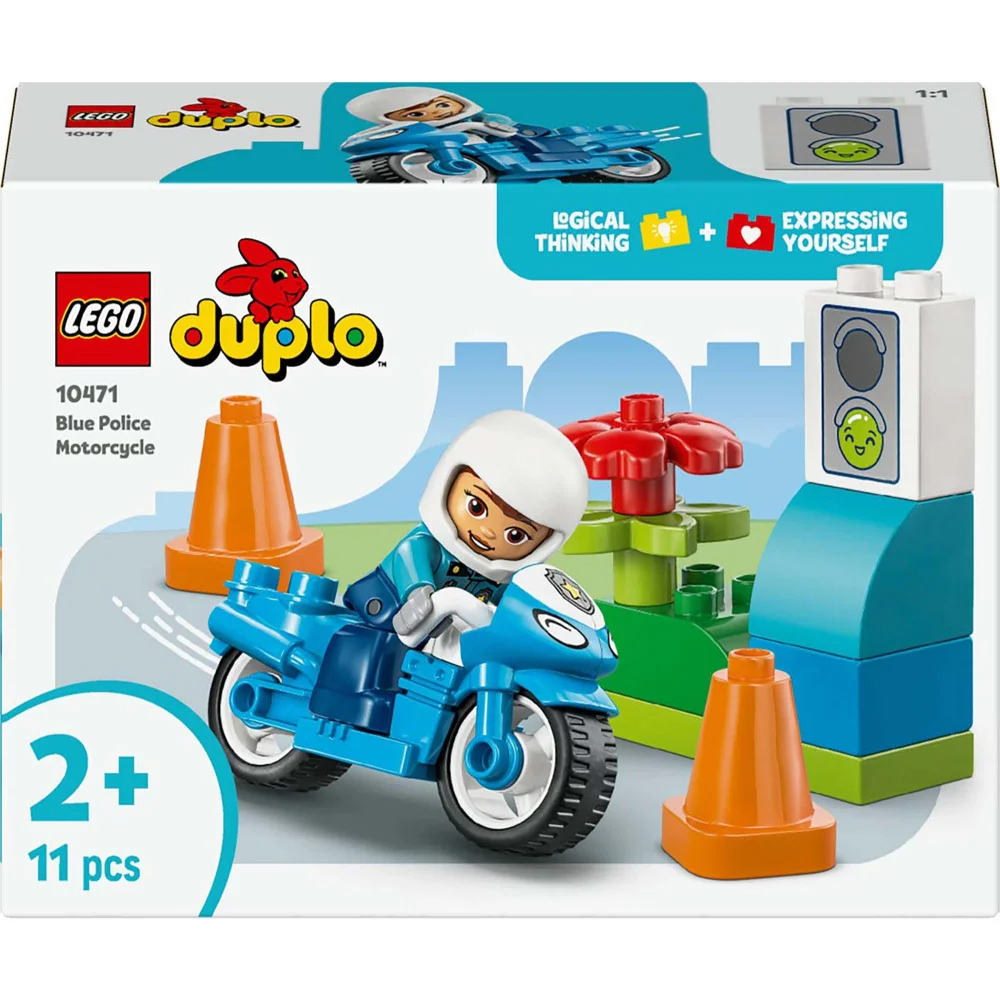 LEGO Duplo Blue Police Motorcycle Construction Set 10471 Image 1