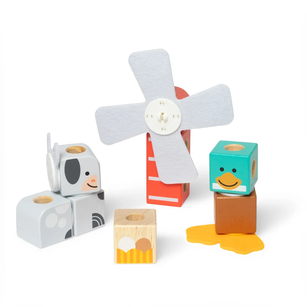 Melissa & Doug Blockables Farm Friends Wooden Block Playset Image 1