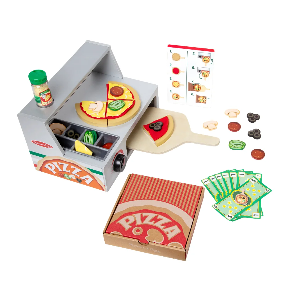 Melissa & Doug Pizza Counter Wooden Roleplay Set Image 1