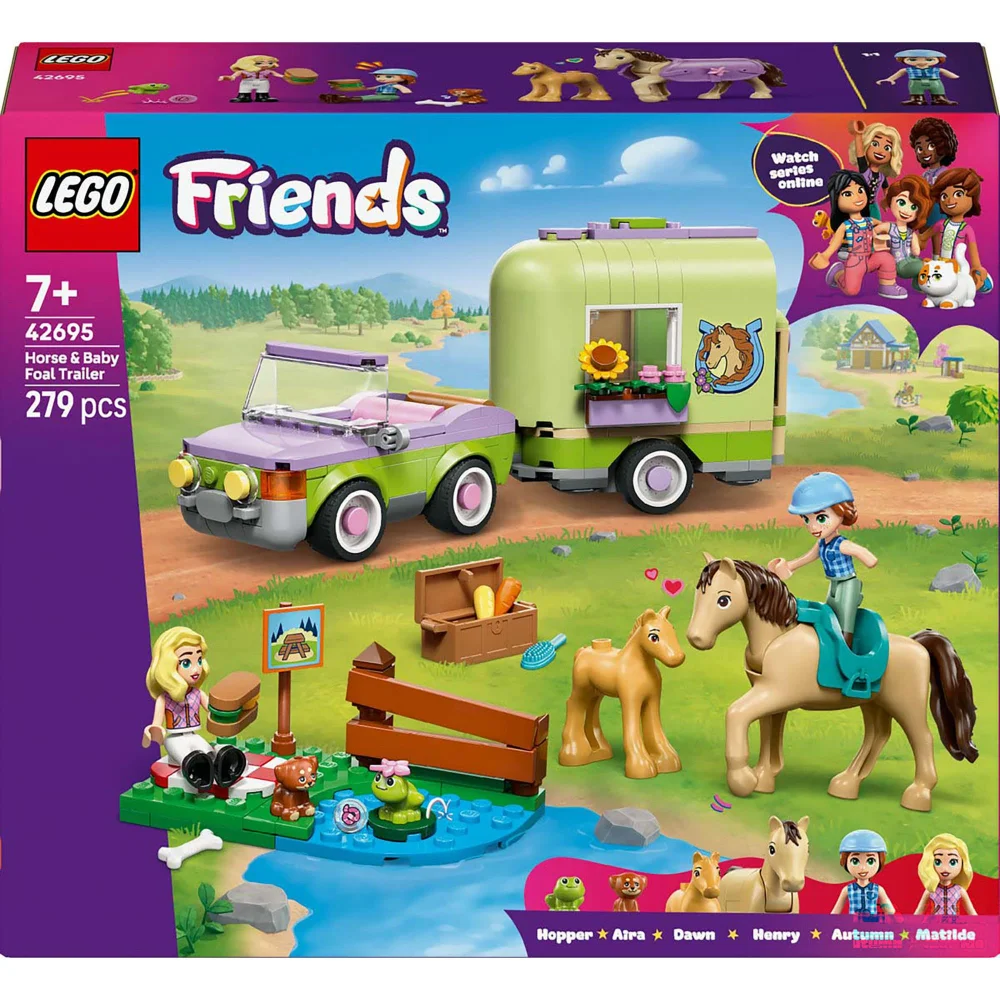 LEGO Friends Horse and Baby Foal Trailer Construction Set 42695 Image 1