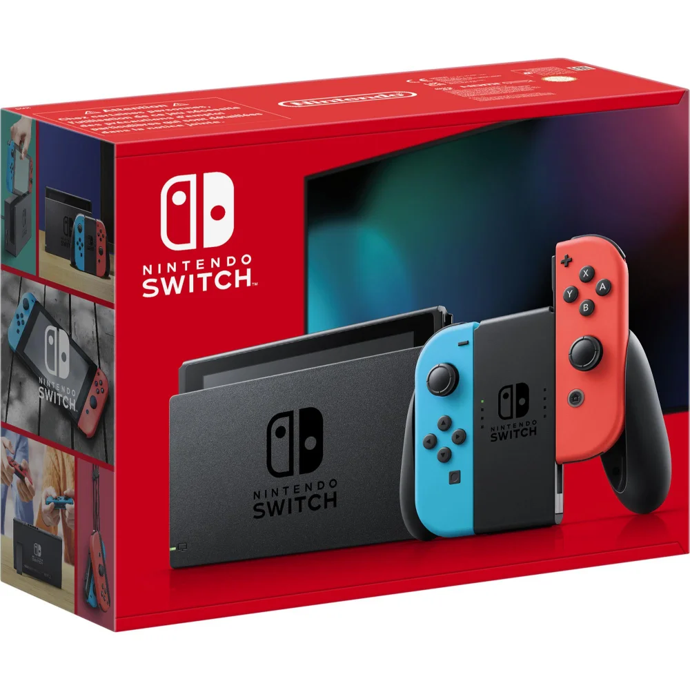 Nintendo Switch Console Neon Red and Neon Blue Image 1