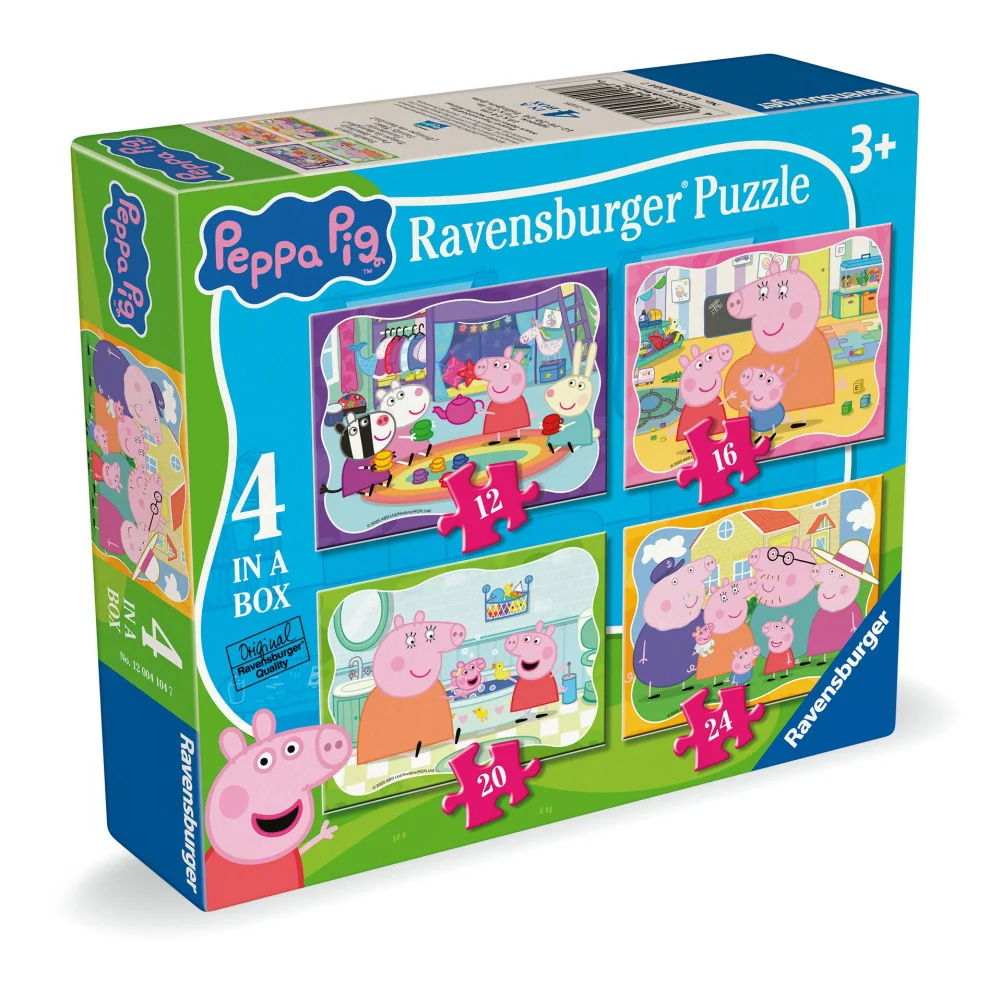 Ravensburger Peppa Pig Family 4 In a Box Puzzle with Evie Image 1