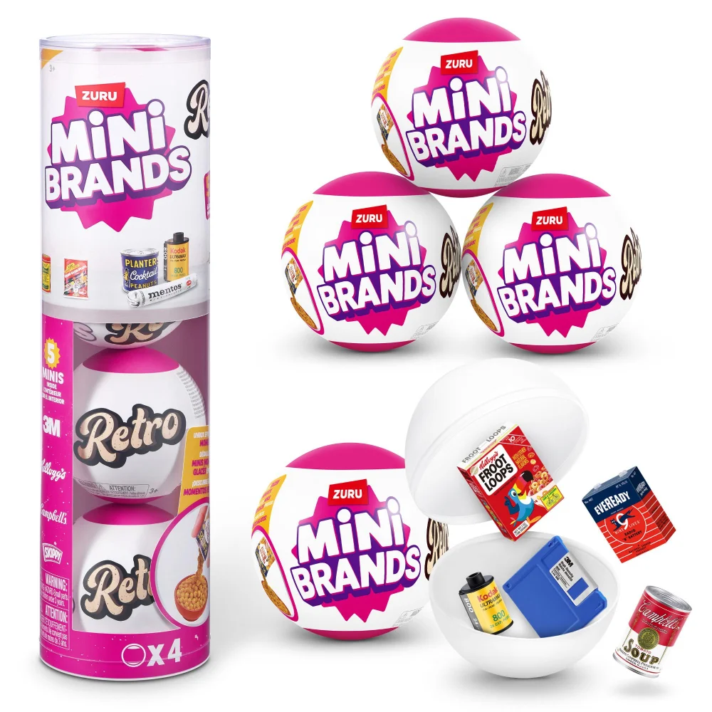 Mini Brands Retro Capsule 4 Pack by ZURU (Styles Vary) Image 1