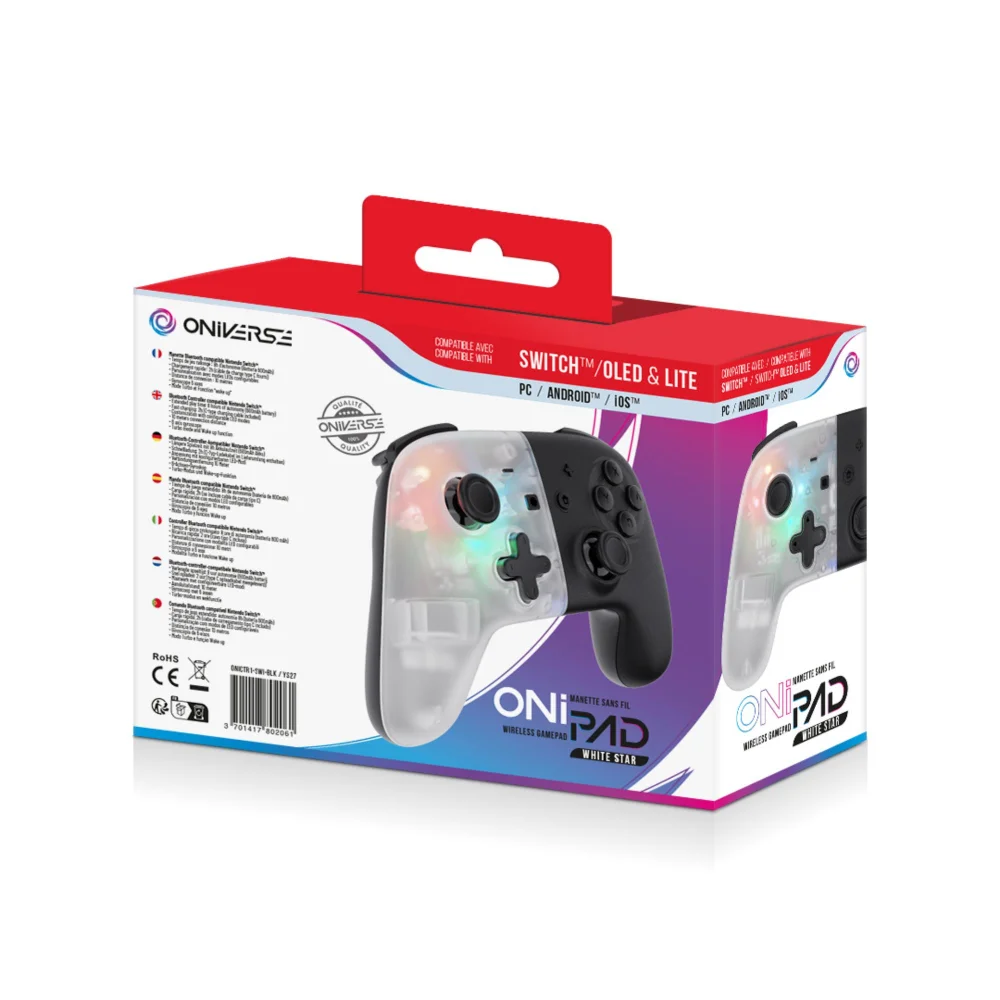 Oniverse OniPad White Star Wireless Controller Nintendo Switch Compatible Image 1
