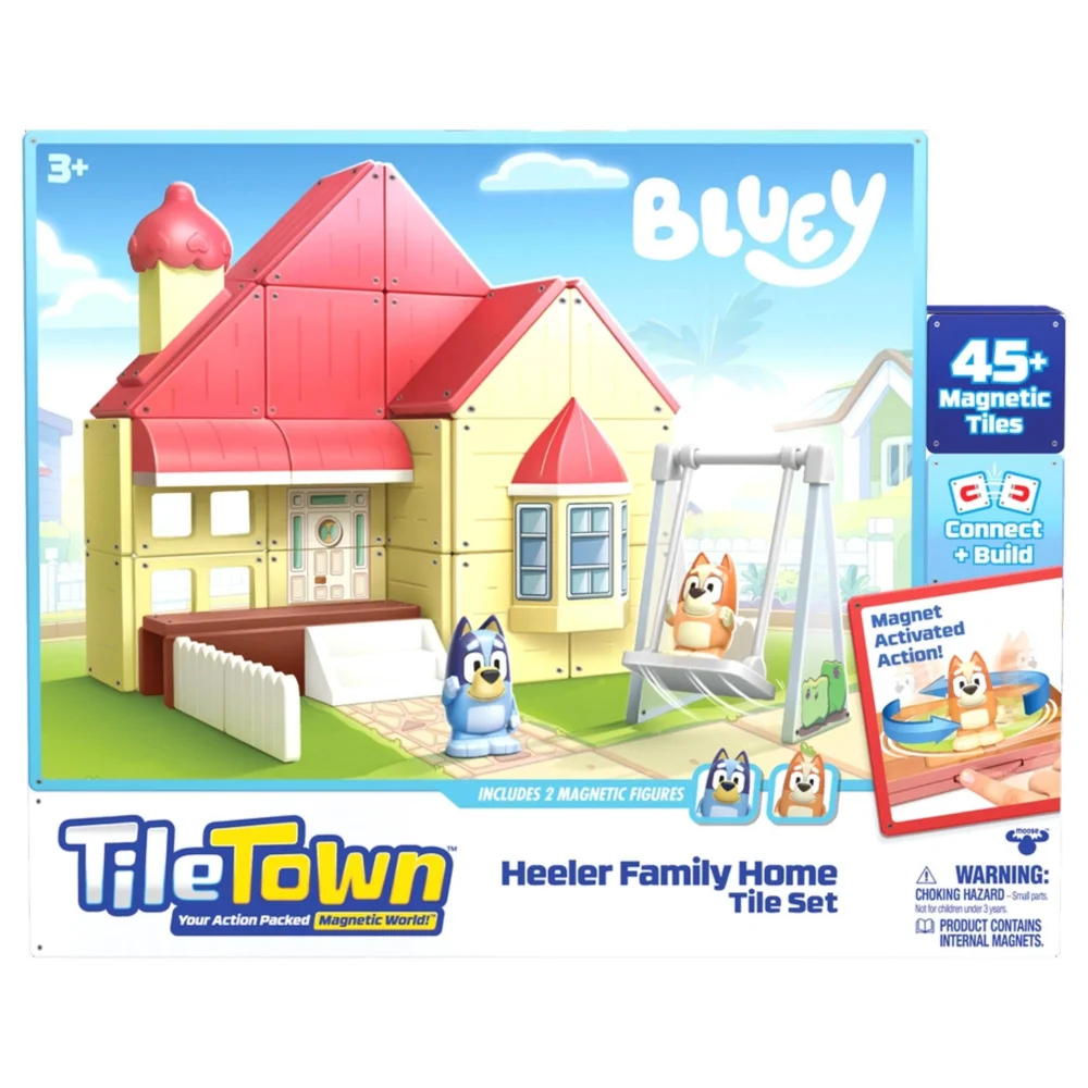 Tile Town Bluey Heeler Home and Car Magnetic Construction Set Image 1