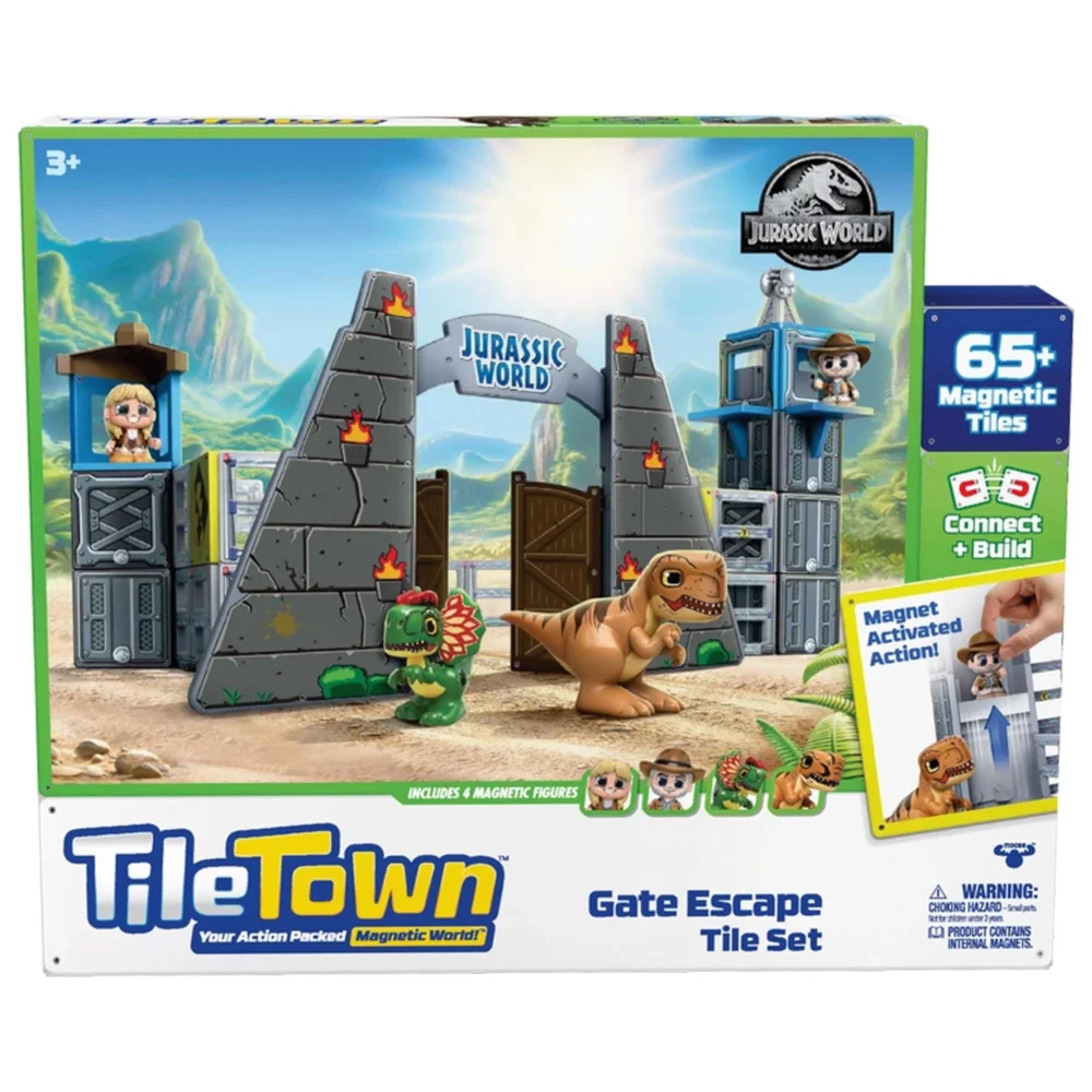 Tile Town Jurassic World Gate Escape Magnetic Construction set Image 1