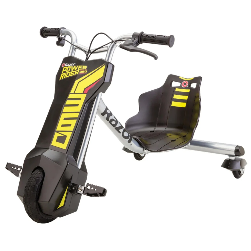 Razor PowerRider Black 12V Electric 360 Ride On Trike Image 1