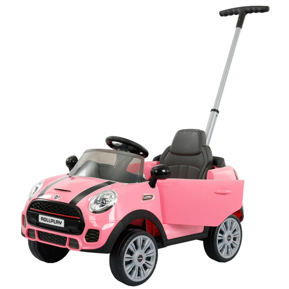 Rollplay Mini Cooper Pink Push Along Ride On Car Image 1
