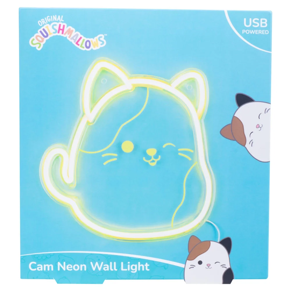 Original Squishmallows Cam the Cat Neon Wall Light Image 1