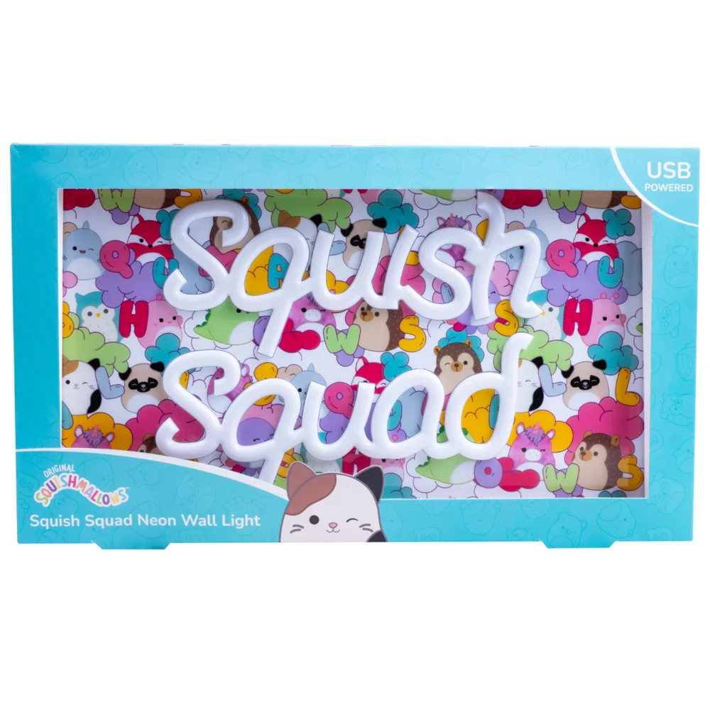 Original Squishmallows Squish Squad Neon Wall Light Image 1