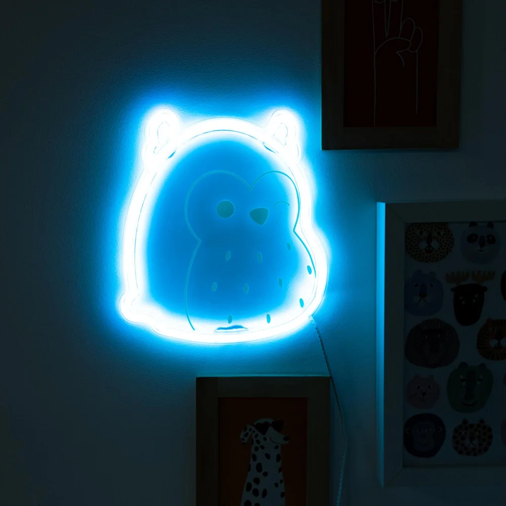 Original Squishmallows Winston the Owl Neon Wall Light Image 1