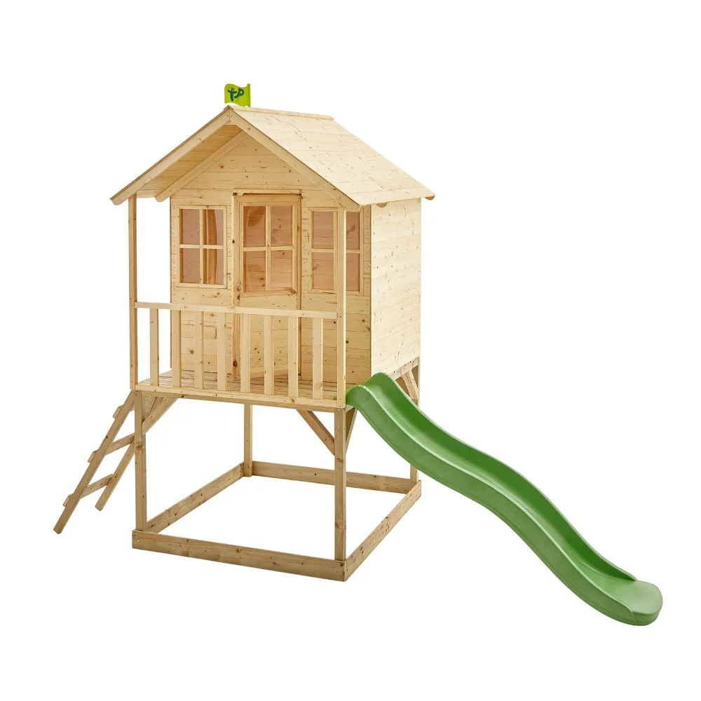 TP Hill Top Tower Wooden Playhouse with Slide Image 1