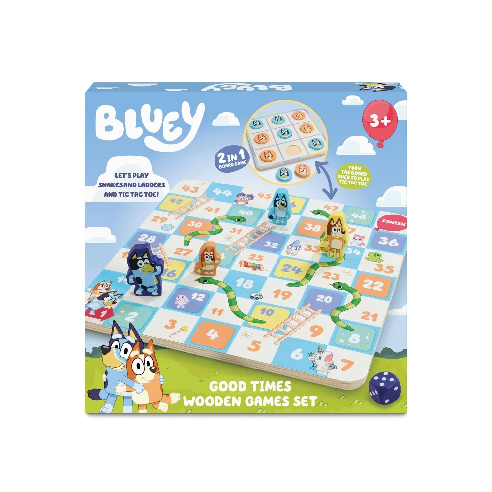 Bluey Good Times Wooden Games Set Image 1