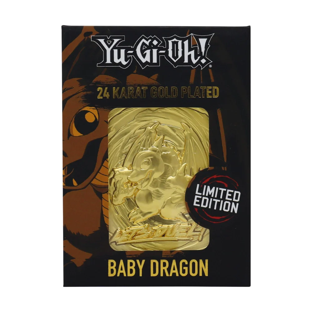 Yu-Gi-Oh! Limited Edition 24k Gold Plated Baby Dragon Metal Card Image 1
