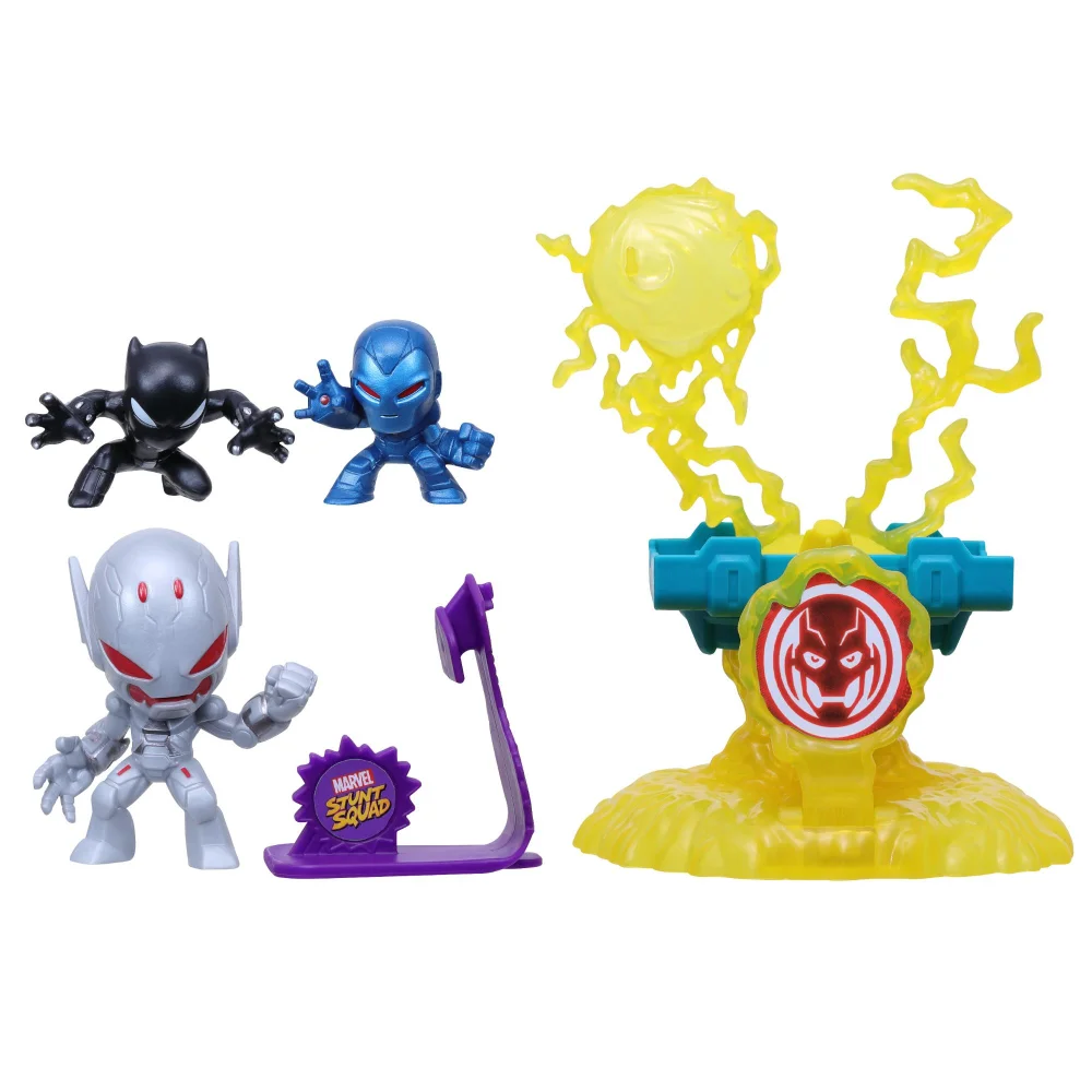 Marvel Stunt Squad Black Panther and Iron Man VS. Ultron Playset Image 1