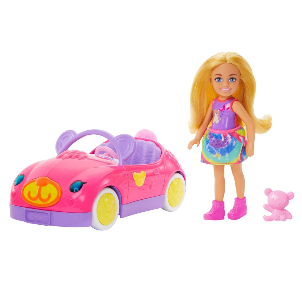 Barbie Chelsea Pink Teddy Car Playset Image 1