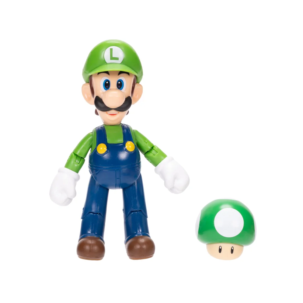 Super Mario Luigi with Mushroom 10cm Figure Image 1