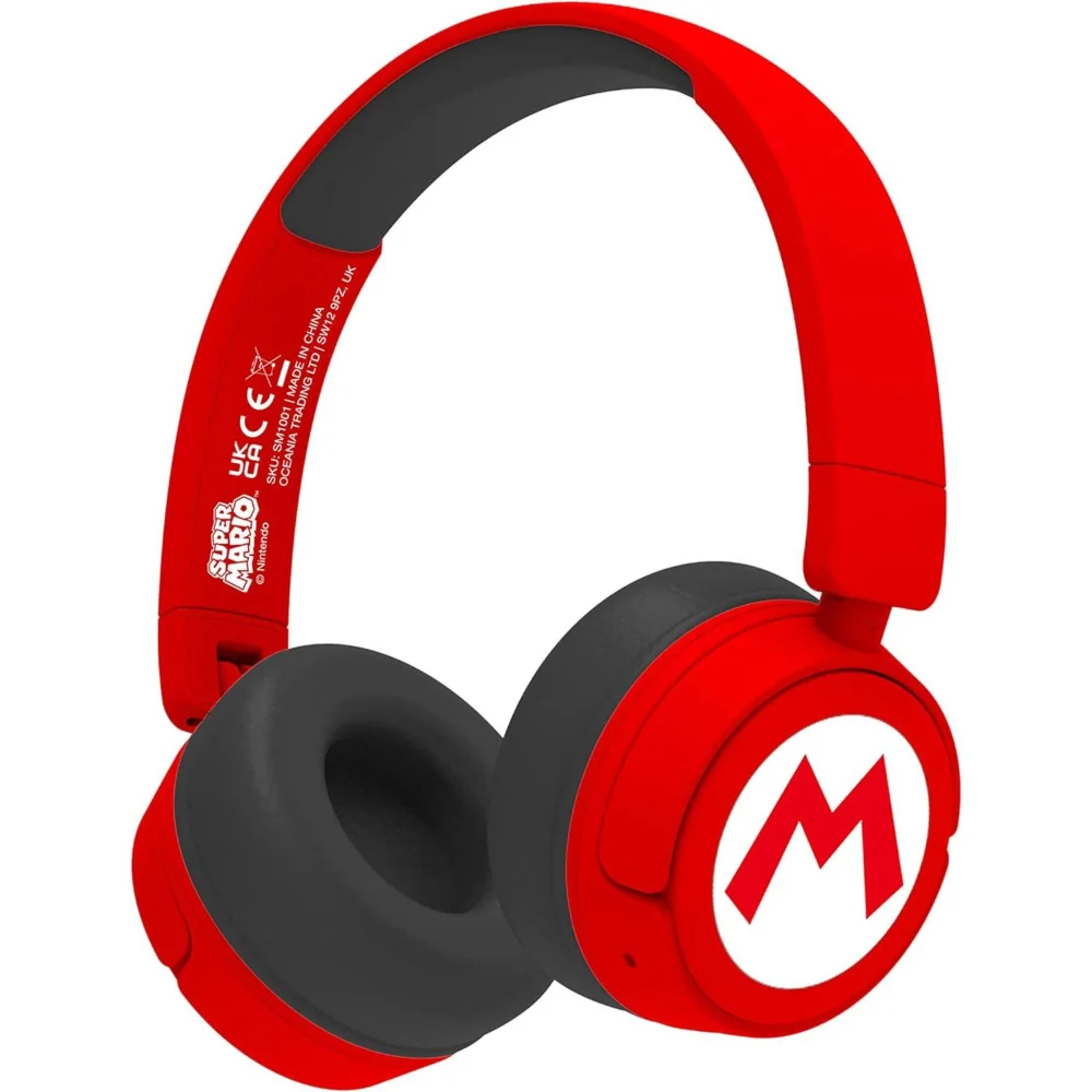 Super Mario Red Kids Wireless Headphones Image 1