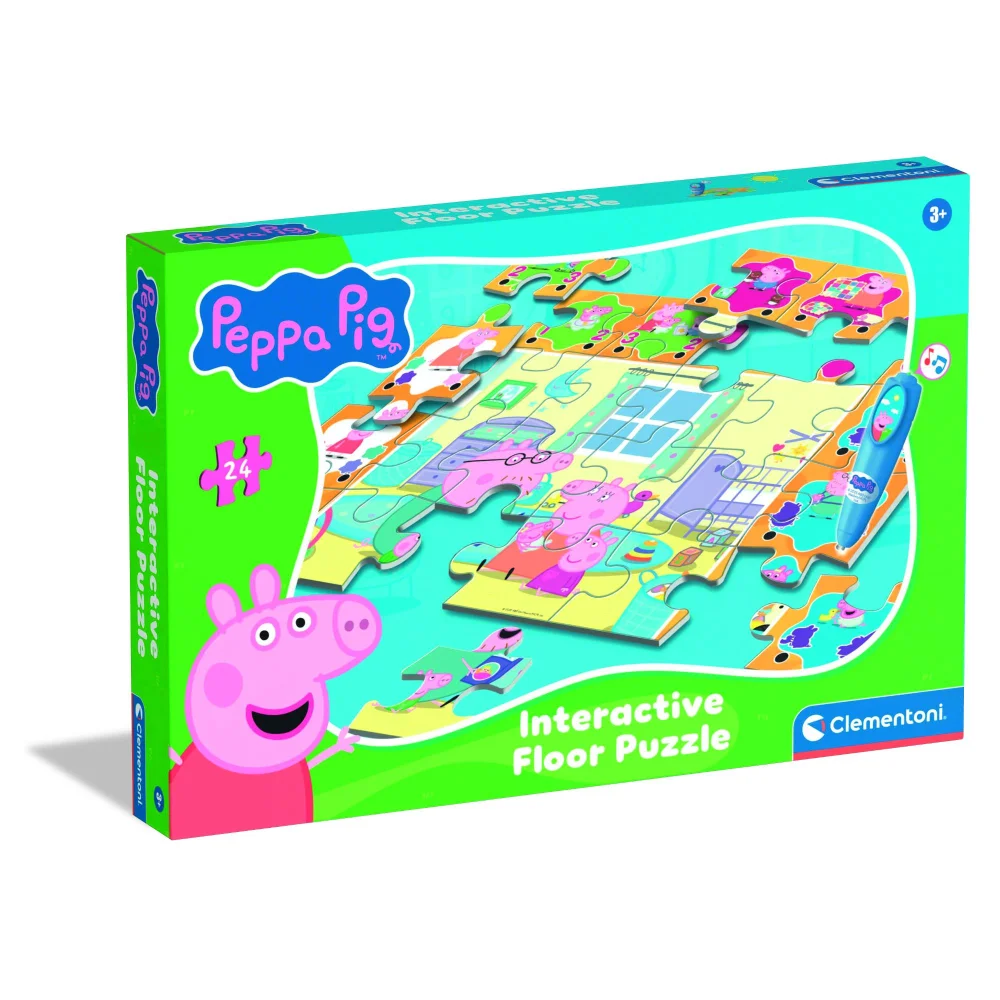 Peppa Pig 24 Piece Interactive Floor Puzzle with Evie Image 1