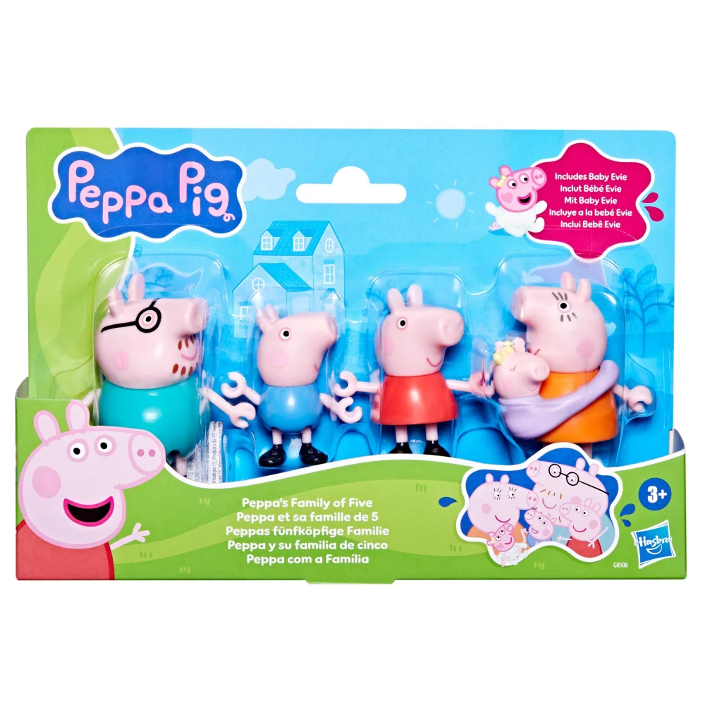 Peppa Pig Family Of Five Figure Pack with Evie Image 1