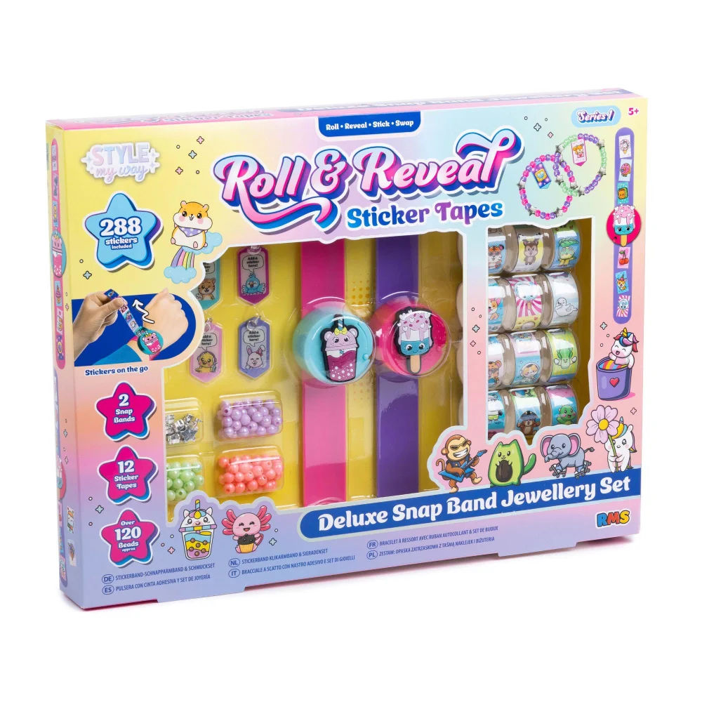 Roll and Reveal Sticker Tapes Deluxe Snap Band Craft Set Image 1